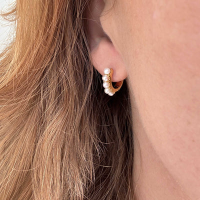 Créoles Perles – Finition dorée