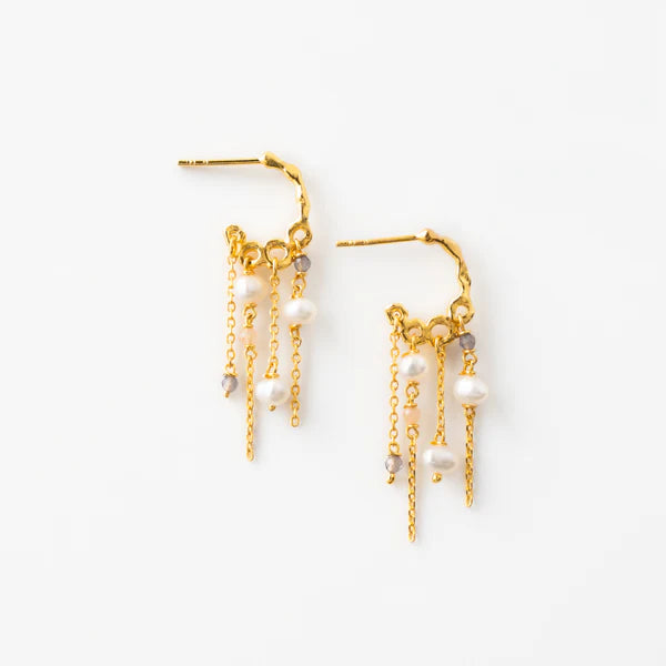 Boucles d’oreilles Luna Dangle Pastel – Finition dorée