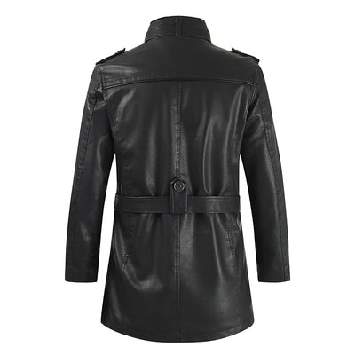 Damien™ | Veste de biker longue en cuir élégante