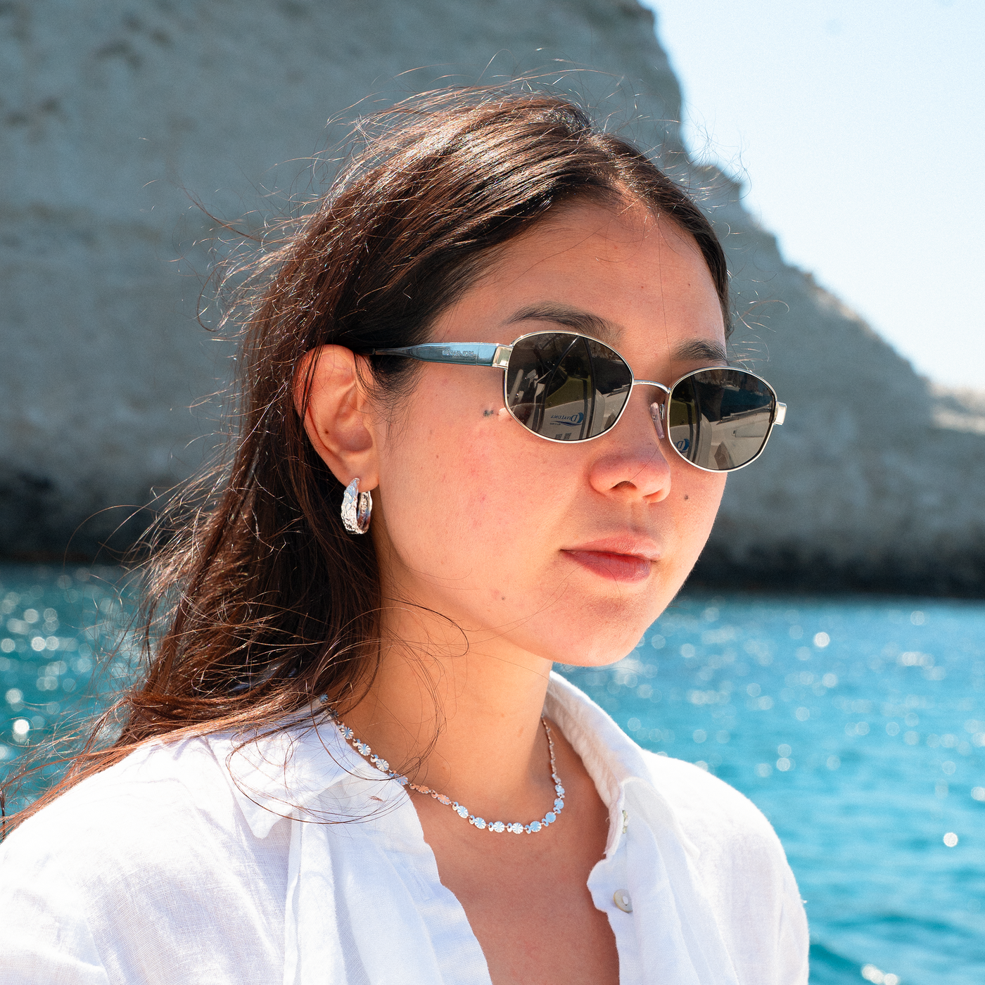 Créoles Melted 23,5 mm – Finition argentée