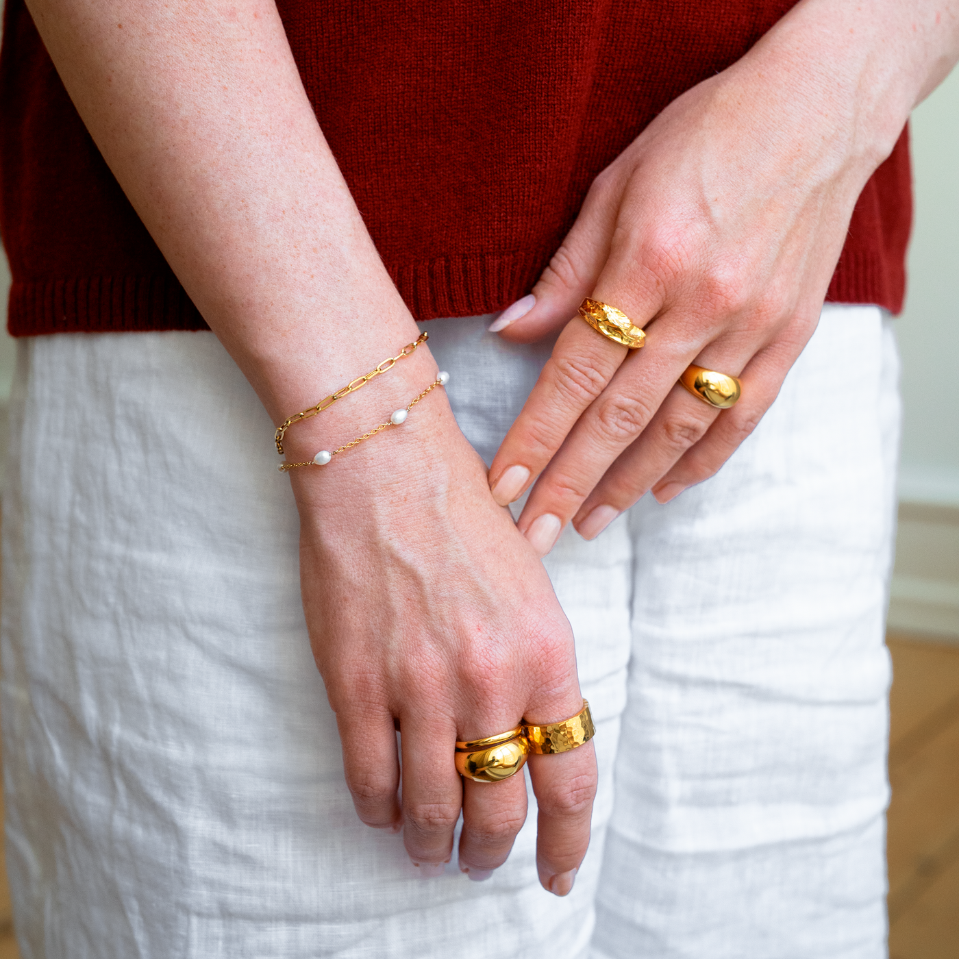 Bracelet Paperclip, couleur or