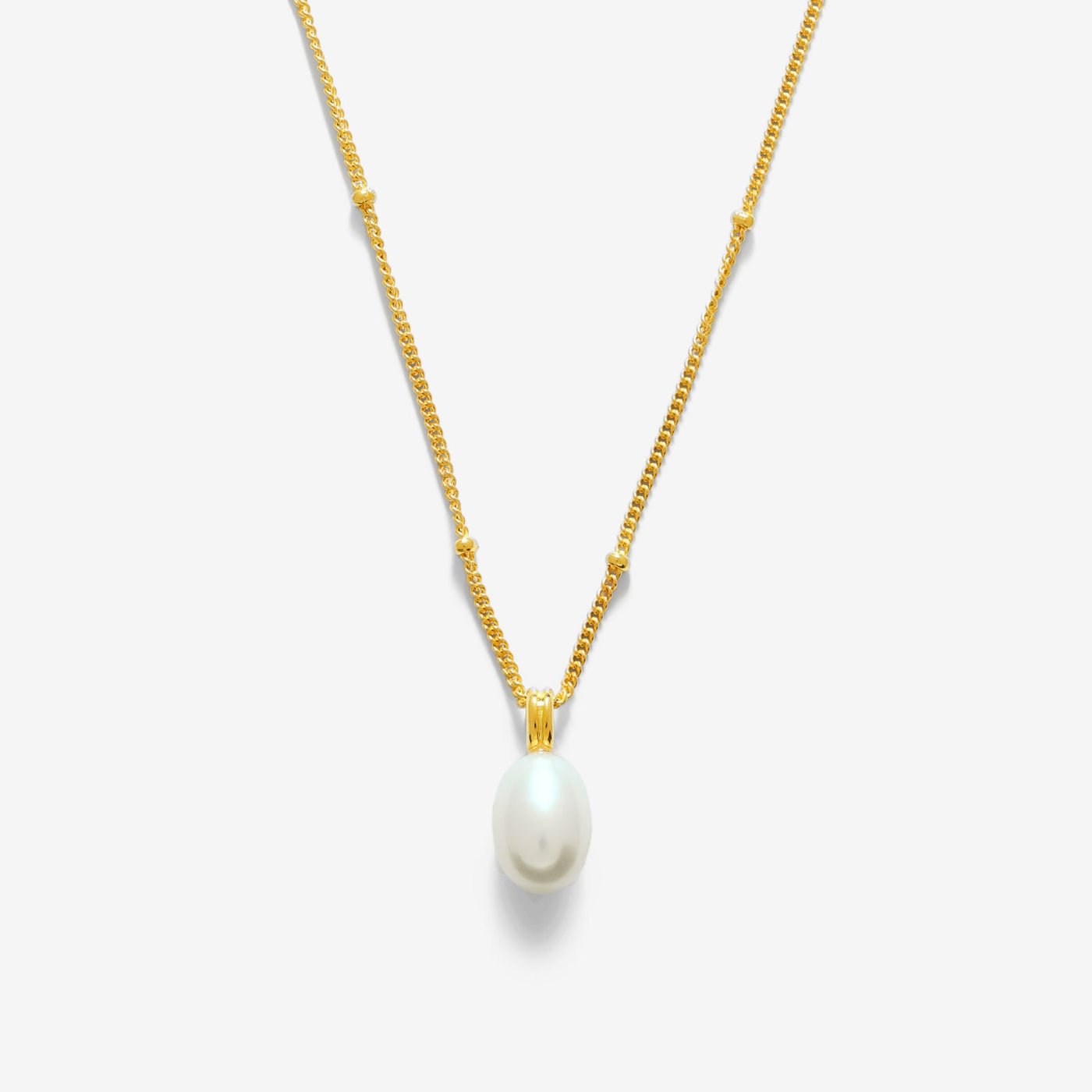 Collier perle en forme de goutte, couleur or