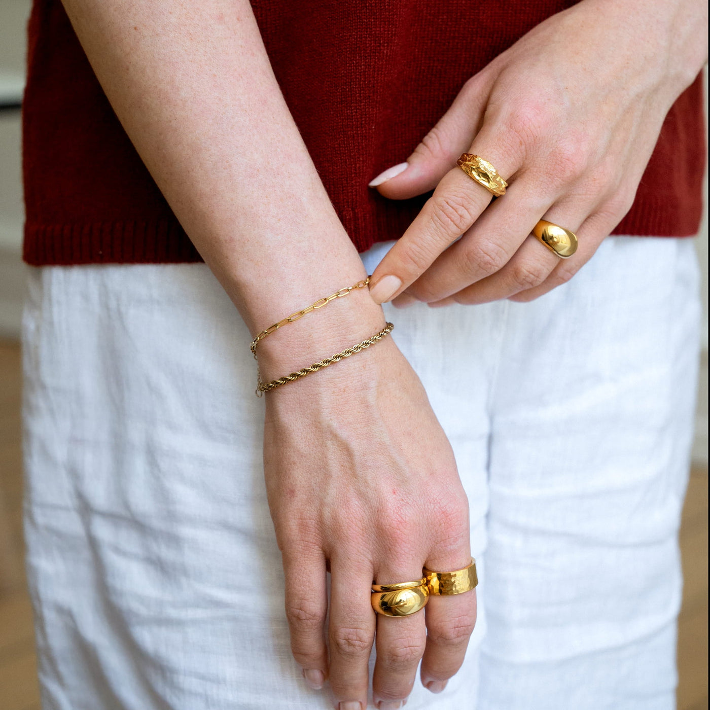 Bracelet Paperclip, couleur or