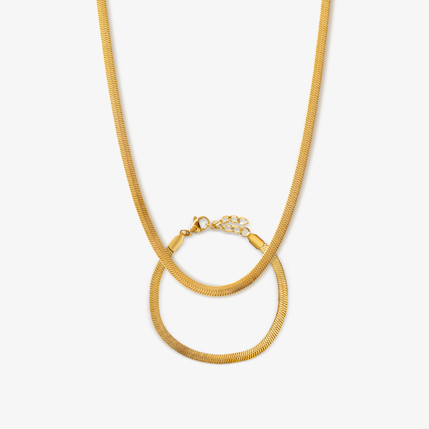 Bracelet Serpent Plat 4 mm – Finition dorée