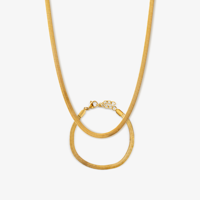 Bracelet Serpent Plat 4 mm – Finition dorée