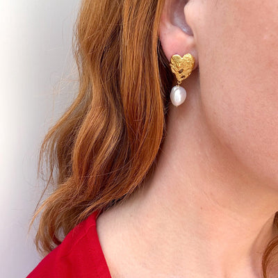 Boucles d’oreilles cœur fondu couleur or