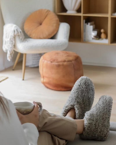 Chaussons en laine – Gris clair (modèle bas)